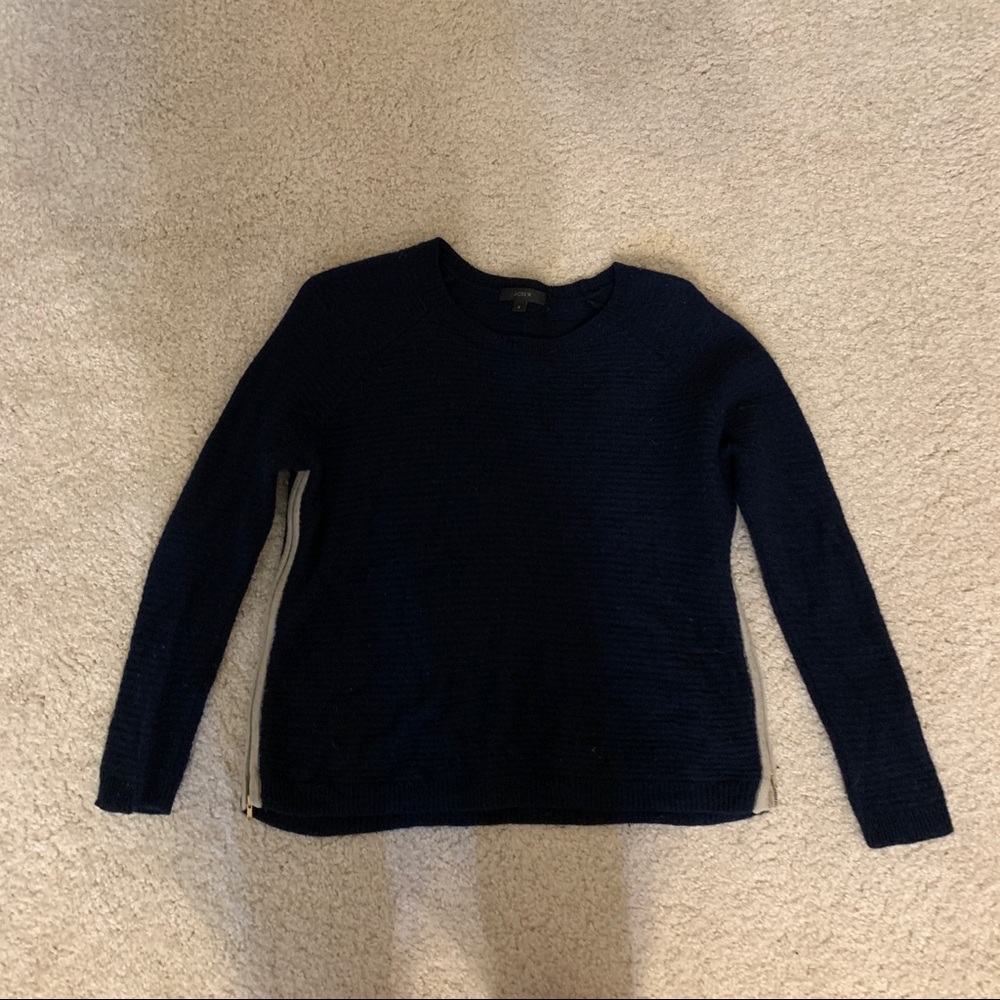 J crew sweater with zipper detail